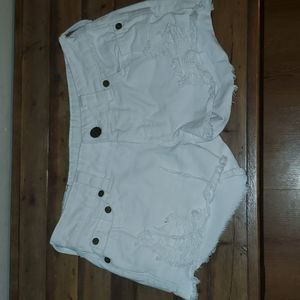 True religion Kiera low rise  white distressed shorts size 27
